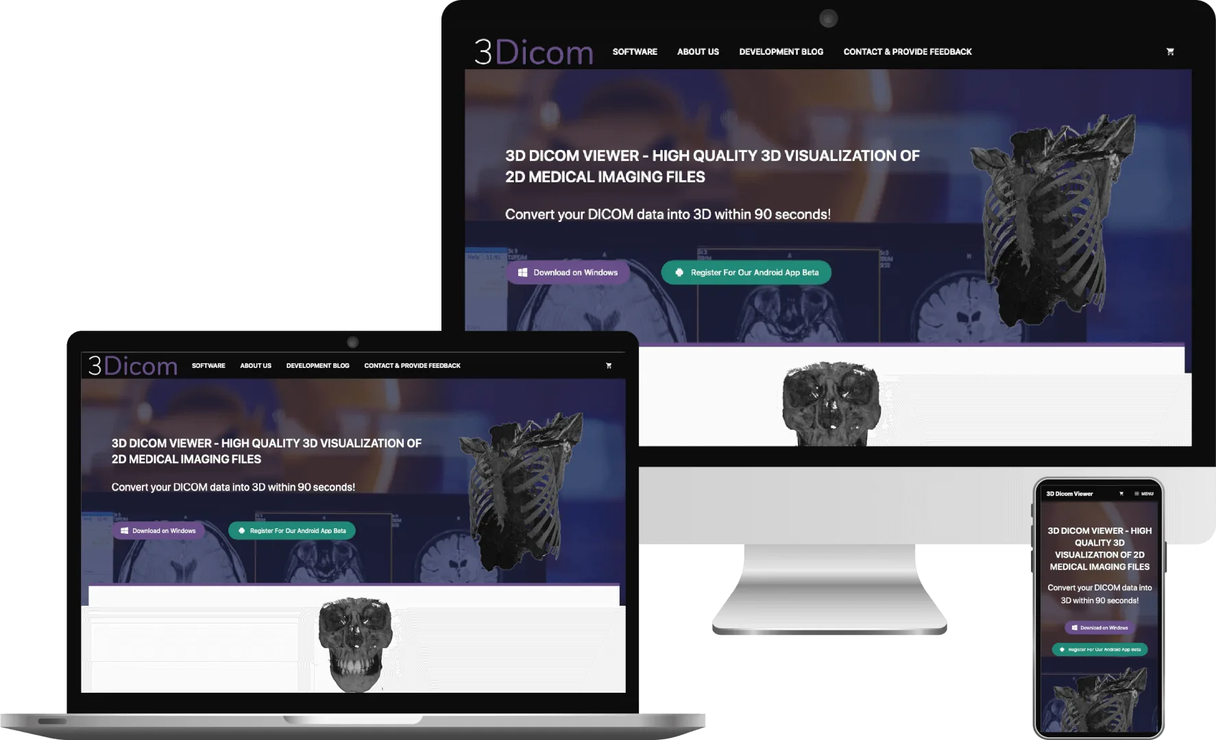 3DICOMViewer website preview